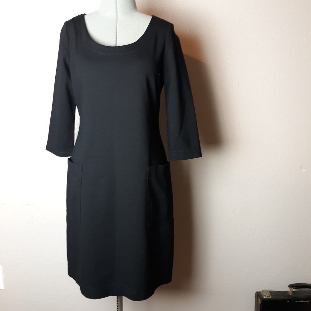 Kate Spade black ponte knit sheath dress